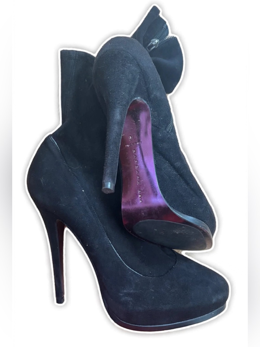 Barbara Bui Black Suede Platform Stiletto Pumps - 38 Europe (7 US)